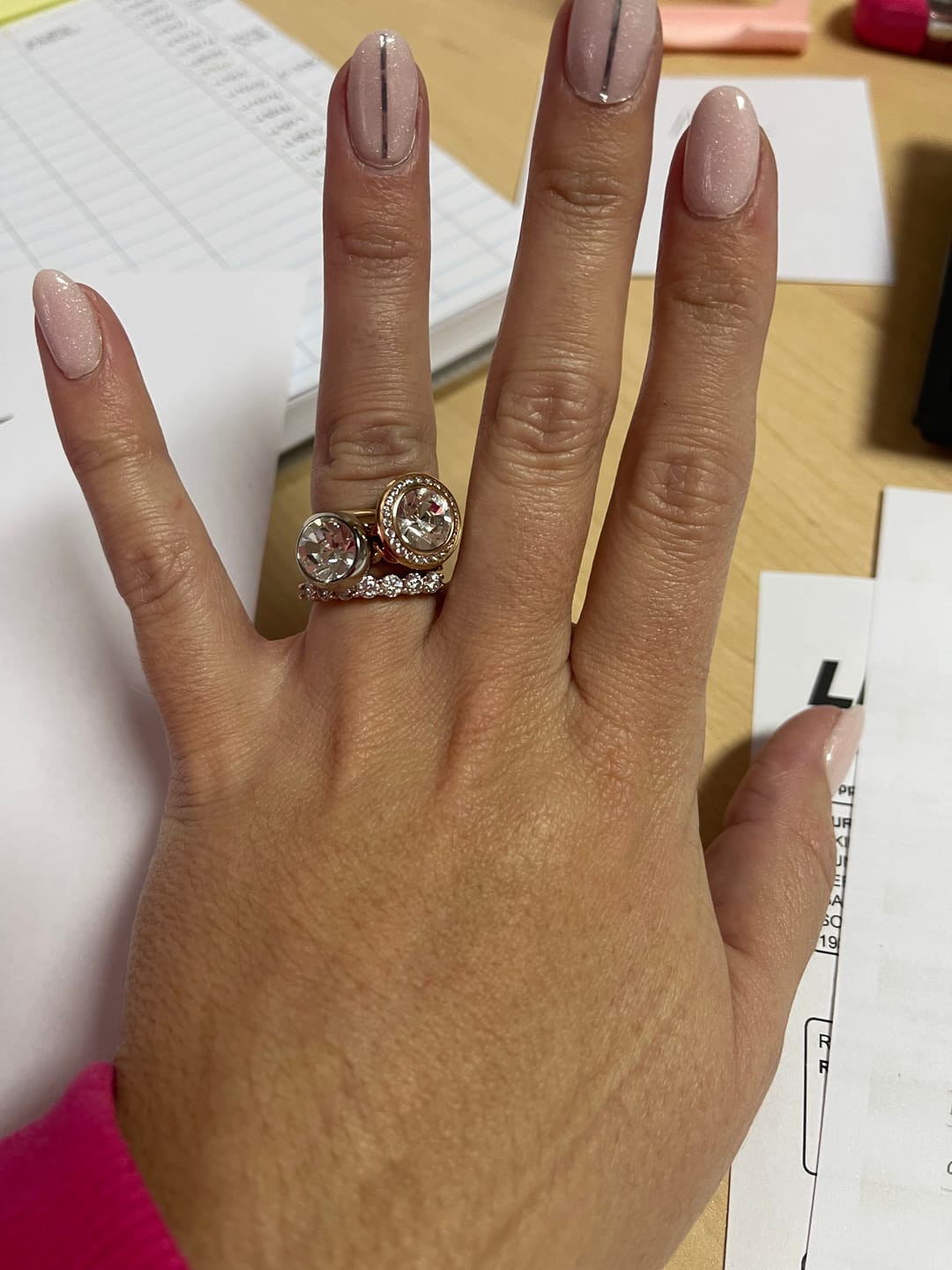 Customer photo review of Melara Ring in Rose Gold