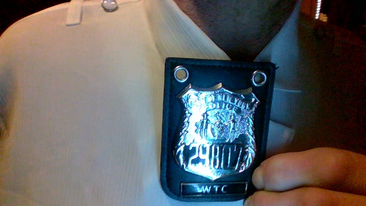 Customer photo review of NY New York Police Officer Badge Replica Movie Props *Customizable Badge Number*