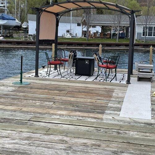 Customer photo review of SUNJOY Outdoor Patio 9.5x11 Modern Tan Metal Arched Pergola Kit with Adjustable Canopy