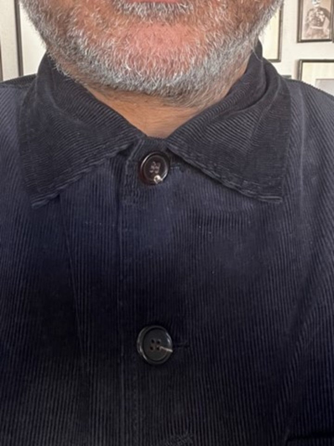Customer photo review of 1940s French Indigo Corduroy Chore Coat