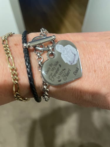 Customer photo review of Personalized Heart Bracelet I'm Always With You - Memorial Gift For Family, Friend