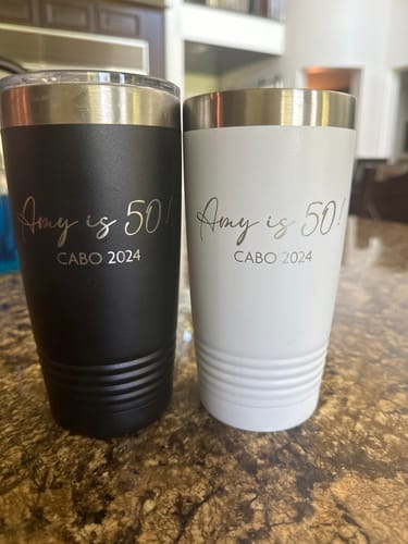 Customer photo review of (6) Custom Laser Engraved - 20oz Tumblers