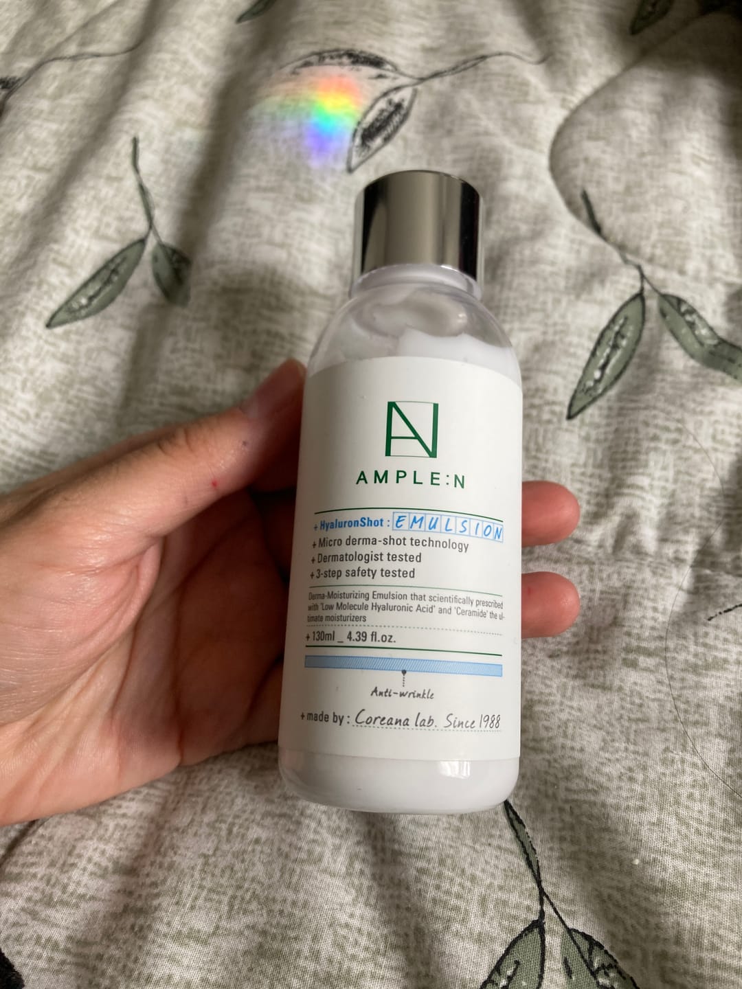 Customer photo review of Crema facial fluida hidratante Amplen Ácido Hialurónico 130ml