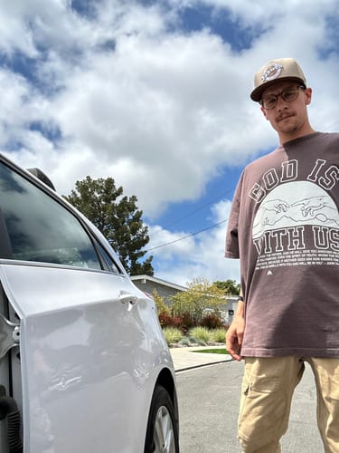 Customer photo review of ‘God Is With Us’ Heavyweight Garment Dyed Tee - Mocha
