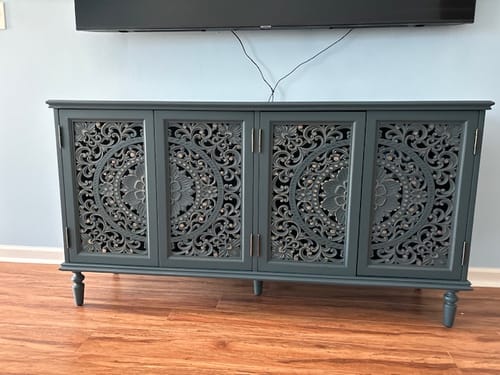 Customer photo review of Emathides 63''  Solidwood Sideboard with Lighting & Wine Rack