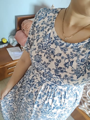 Customer photo review of Baby Pink Floral Night & Lounge Gown