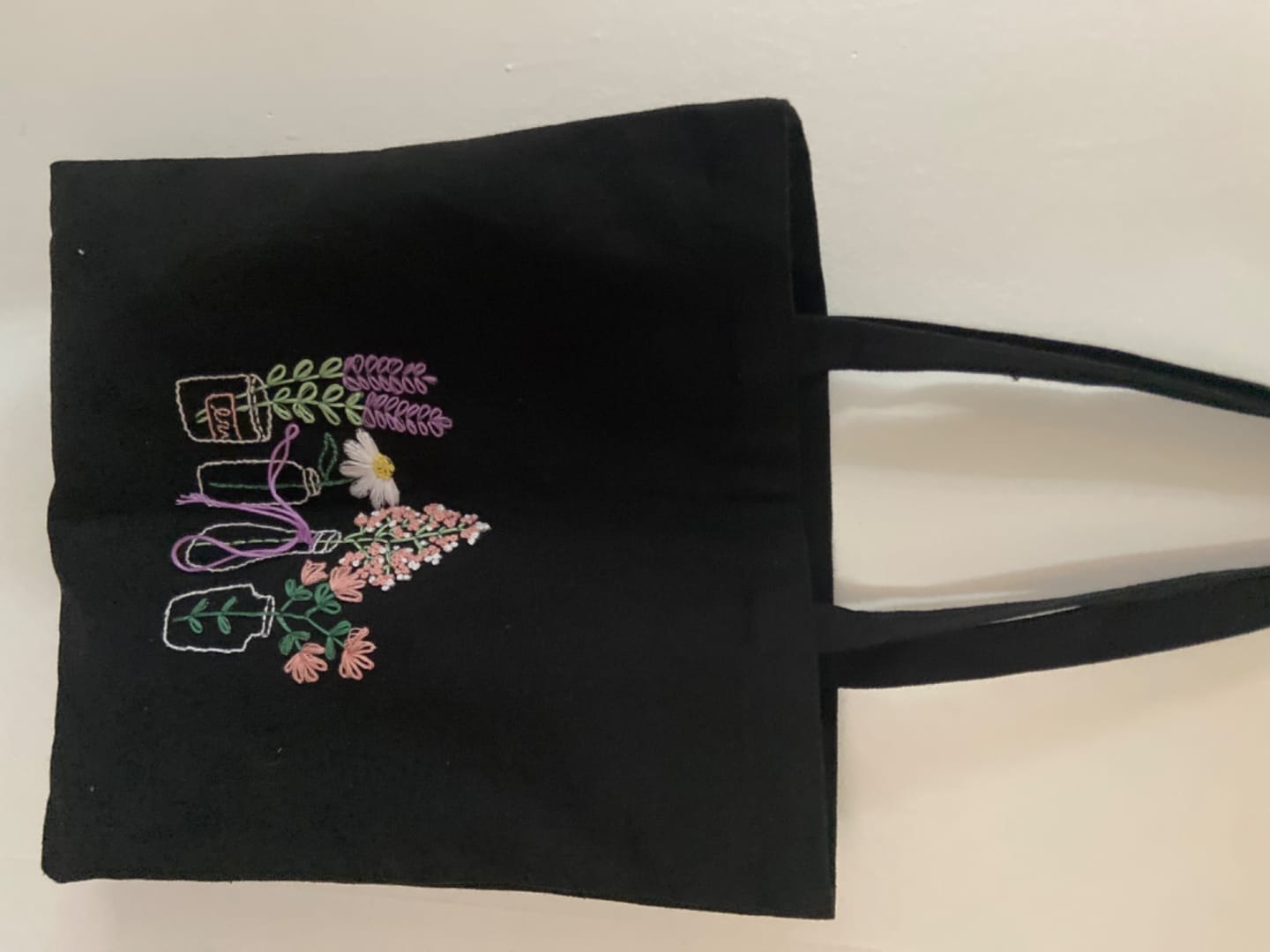 Customer photo review of GARDEN JARS Embroidered Tote Bag Kit