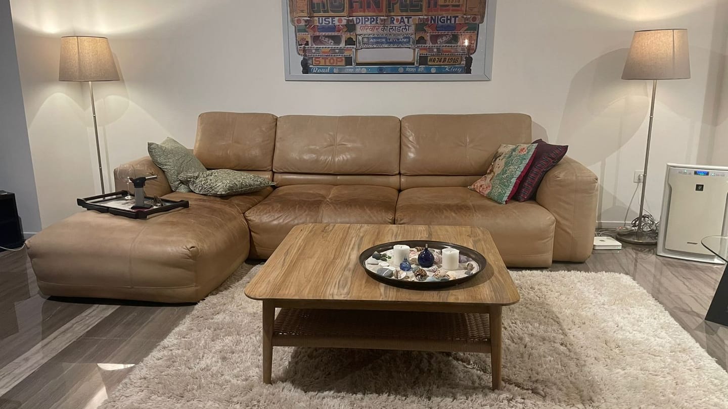 Customer photo review of Square Coffee Table in Premium Teak & Loom