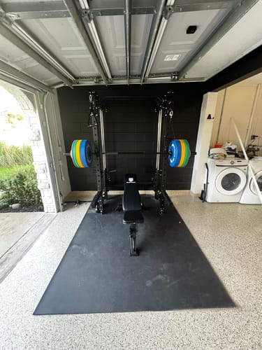 Customer photo review of Major Fitness F35 All-In-One Home Gym Wall-Mount Folding Power Rack