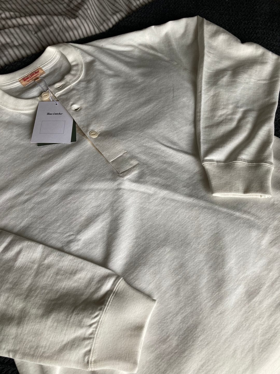 Customer photo review of 1930s Loopwheel Cotton Henley Shirt
