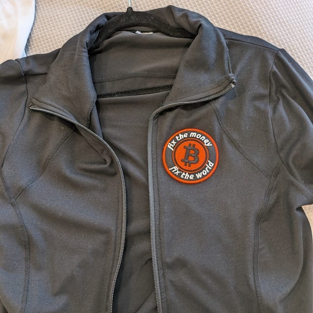 Customer photo review of Fix The Money Fix The World Embroidered Patch