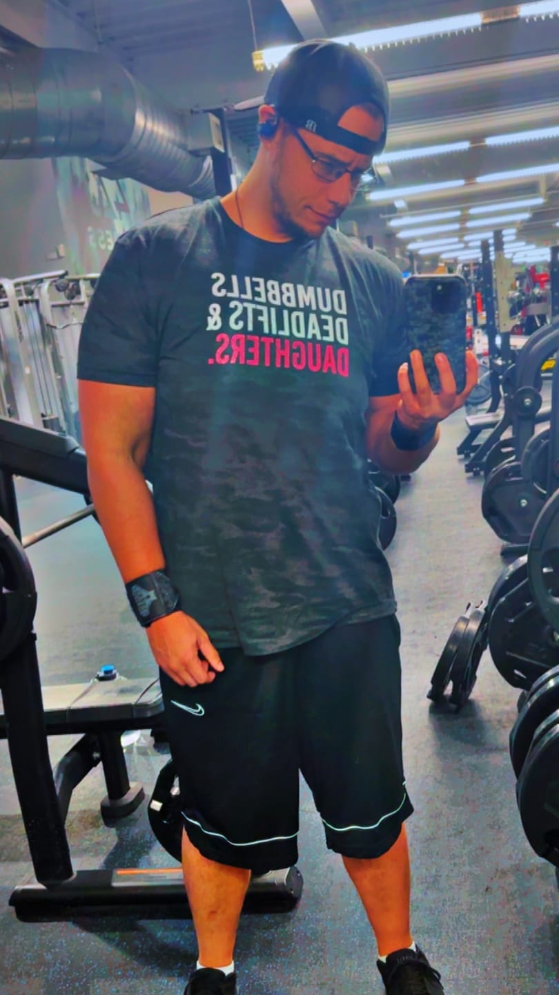 Customer photo review of Dumbbells Deadlifts & Daughters Shirt