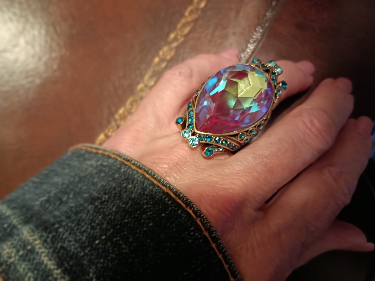 Customer photo review of HEIDI DAUS®"Make Some Waves" Crystal Statement Ring