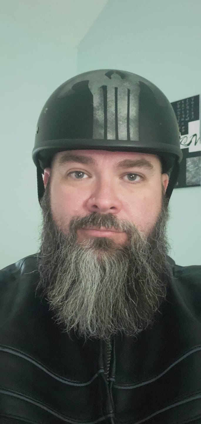 Customer photo review of Smallest & Lightest DOT Open Beanie Helmet - Punisher Style