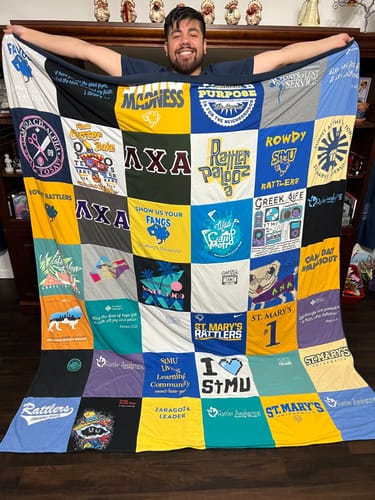 T-shirt quilt featuring st. mary's university rattlers by Brenda from TX