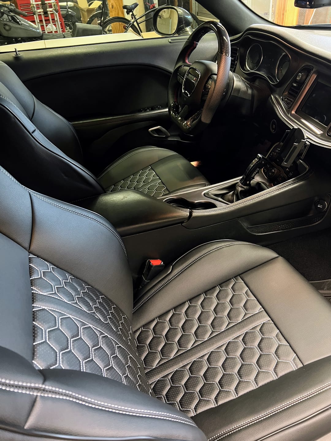 Customer photo review of 2015+ Dodge Challenger Custom Leather Seat Covers (Performance Seats)
