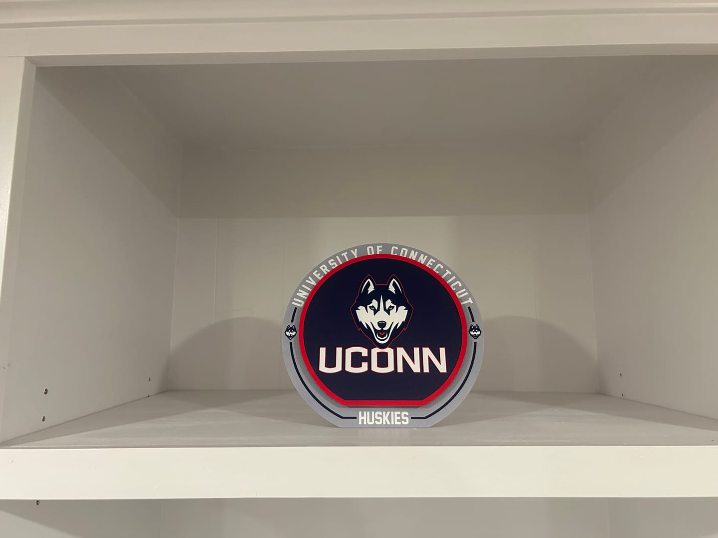 Customer photo review of Connecticut UCONN Huskies "Double Play" On the Shelf or on the Wall Art