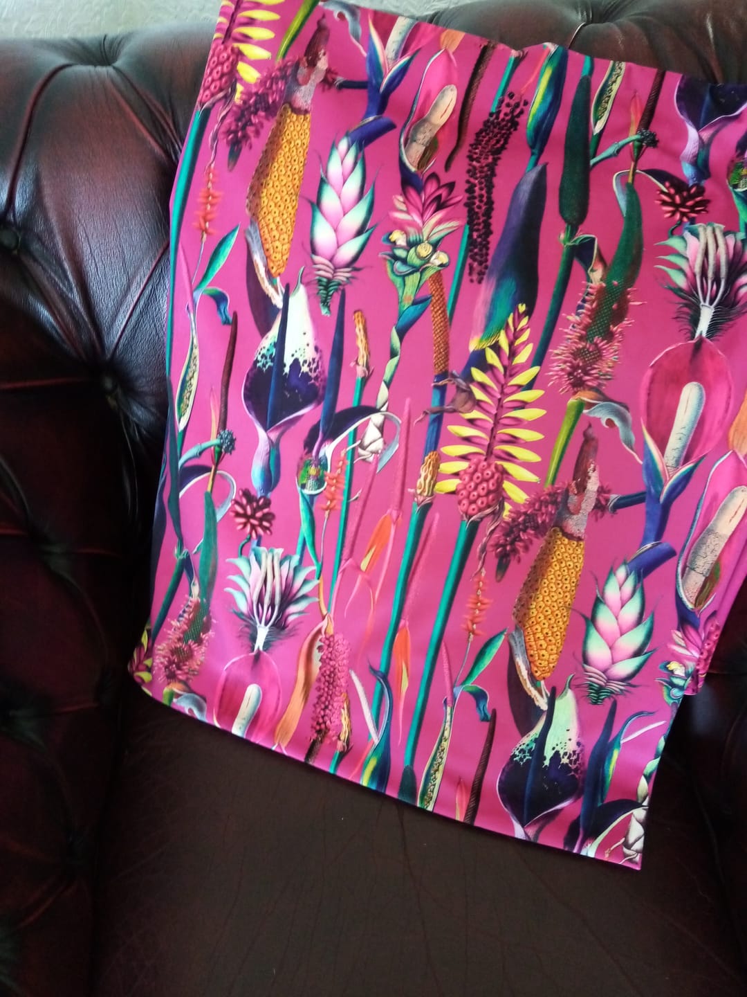 Customer photo review of Abstract Plants Digital Velvet Fabric