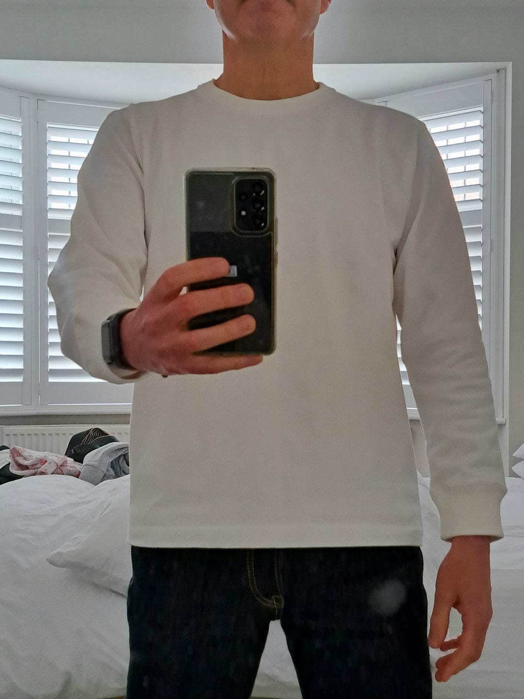 Customer photo review of Loopwheel Long Sleeve Cotton T-Shirt