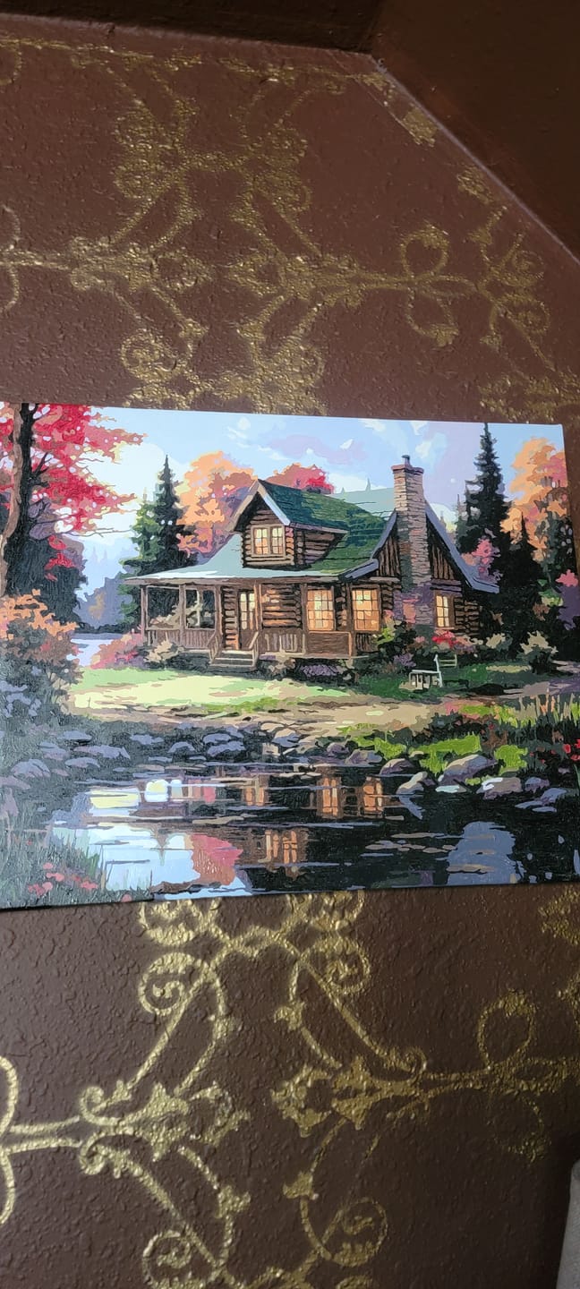 Customer photo review of Lakeside Retreat - Paint by Numbers
