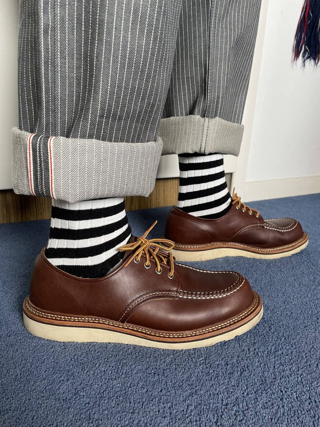 Customer photo review of Retro Striped Cotton Socks