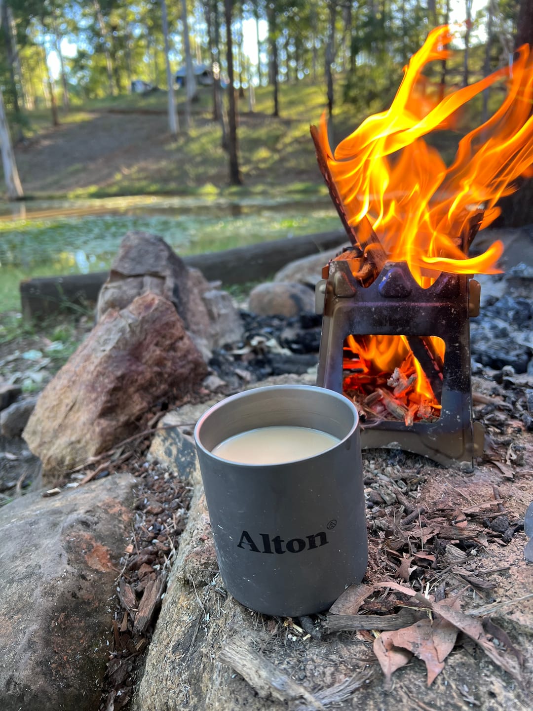 Customer photo review of Titanium Flatpack Twig Stove