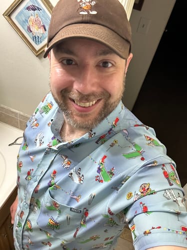 Customer photo review of Happy Gilmore "You're Gonna Die, Clown!" – KUNUFLEX Short Sleeve Shirt
