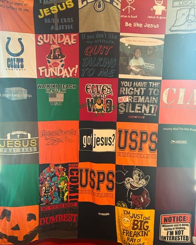 T-shirt quilt featuring indianapolis colts by Paula from IN
