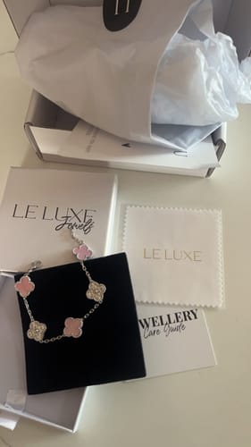 Customer photo review of Camilla Diamond Bracelet — Silver + Pink