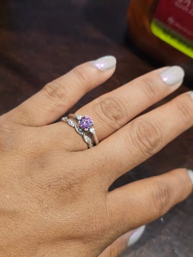 Customer photo review of Woven Pave CZ Eternity Ring in Sterling Silver