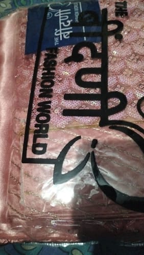 Customer photo review of Blushing Elegance: Pink Net Poshak with Sheer Net Odhna(Semi stich)