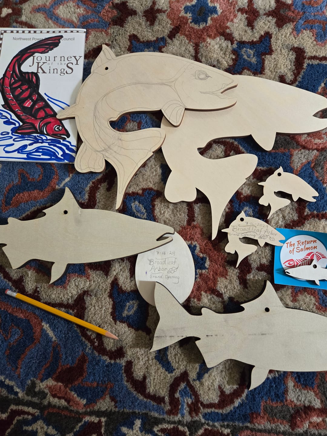 Customer photo review of Unfinished Wood Trout Salmon Fish Silhouette - Craft- up to 24" DIY