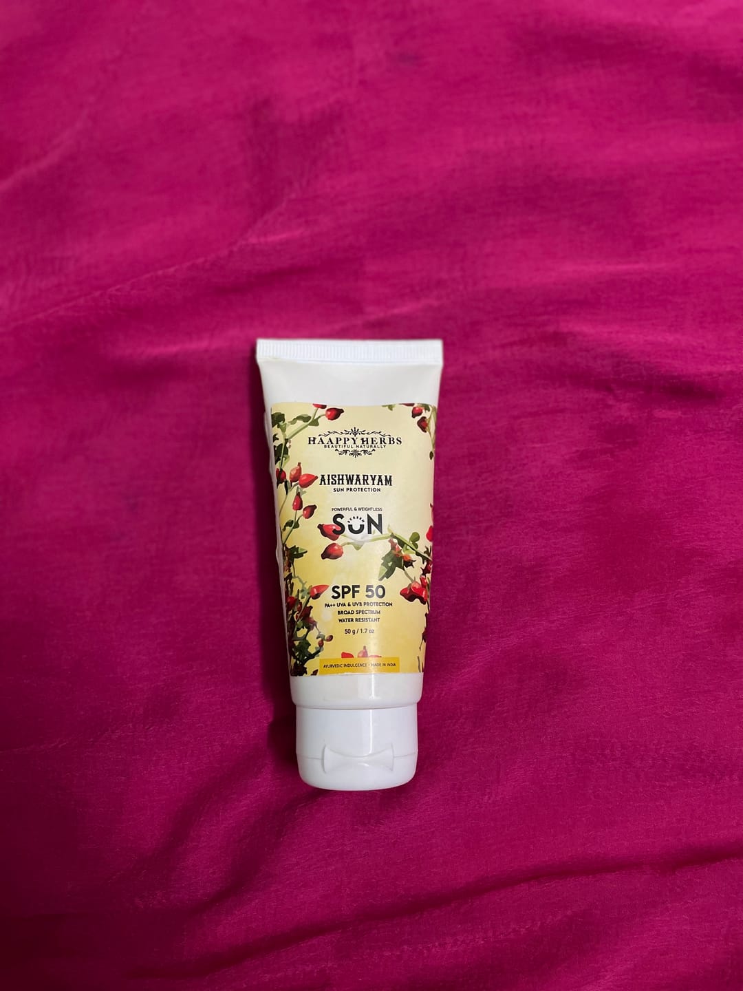 Customer photo review of Aishwaryam SPF50  Powerful,weightless & Moisturizing Sunscreen  , Pa++,uva& Uvb Protection