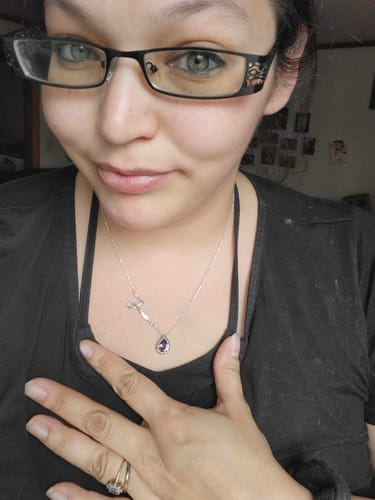 Customer photo review of Birthstone Name Necklace