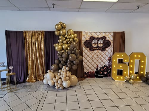 Customer photo review of Custom Fabric Backdrop for Birthday&Baby Shower&Wedding& Any Event Decorations