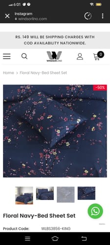 Customer photo review of Floral Navy-Bed Sheet Set