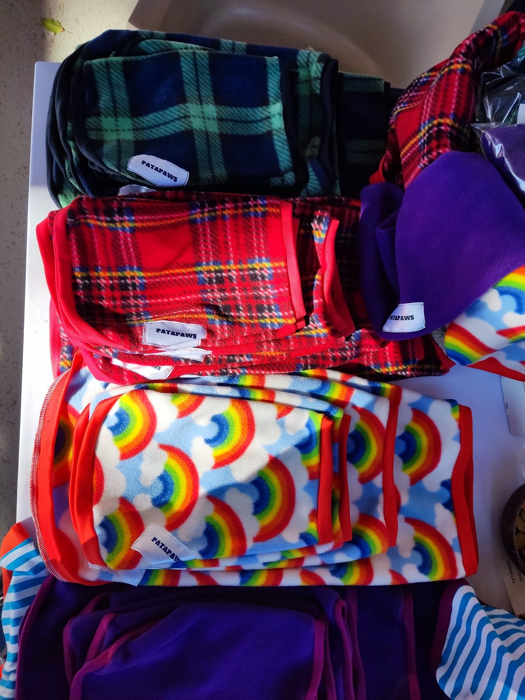Customer photo review of Red Checkered Anti Pill Polar Fleece Fabric