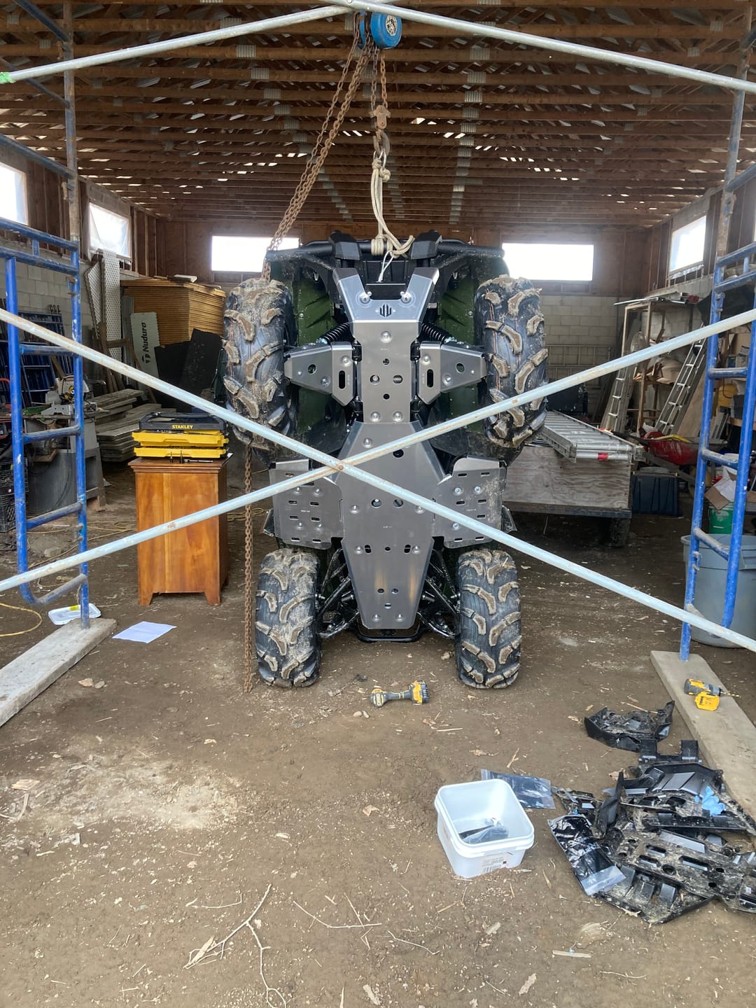 Customer photo review of Aluminum Footwell Skid Plates for Yamaha Kodiak 700