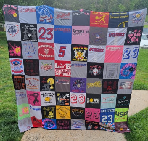 T-shirt quilt from randolph college by BAILEY from VA