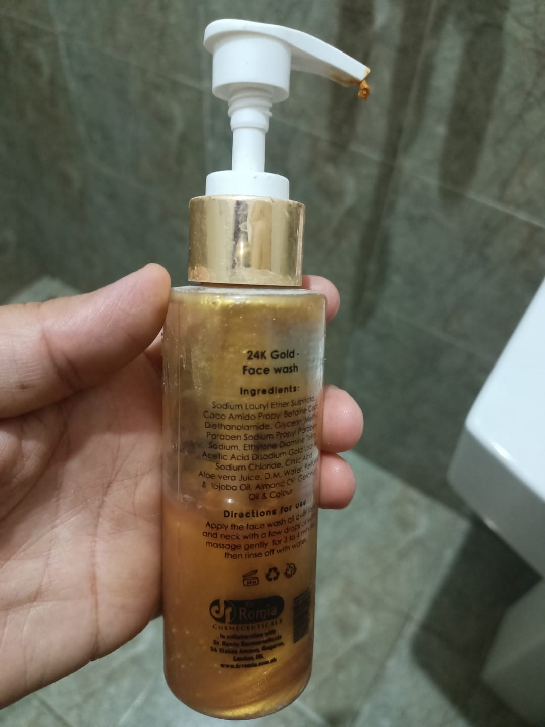 Customer photo review of 24K Gold Skin Lightening Face Wash