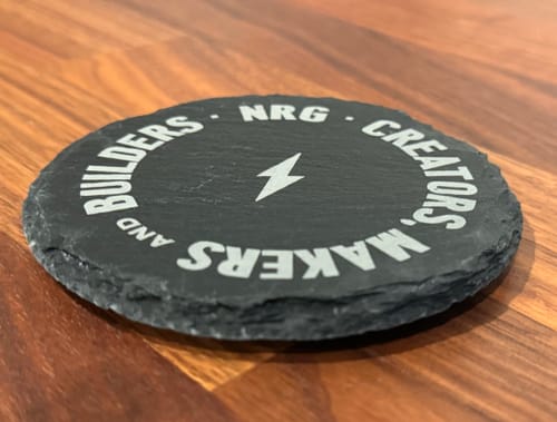 Customer photo review of 4 in. Round Slate Coaster