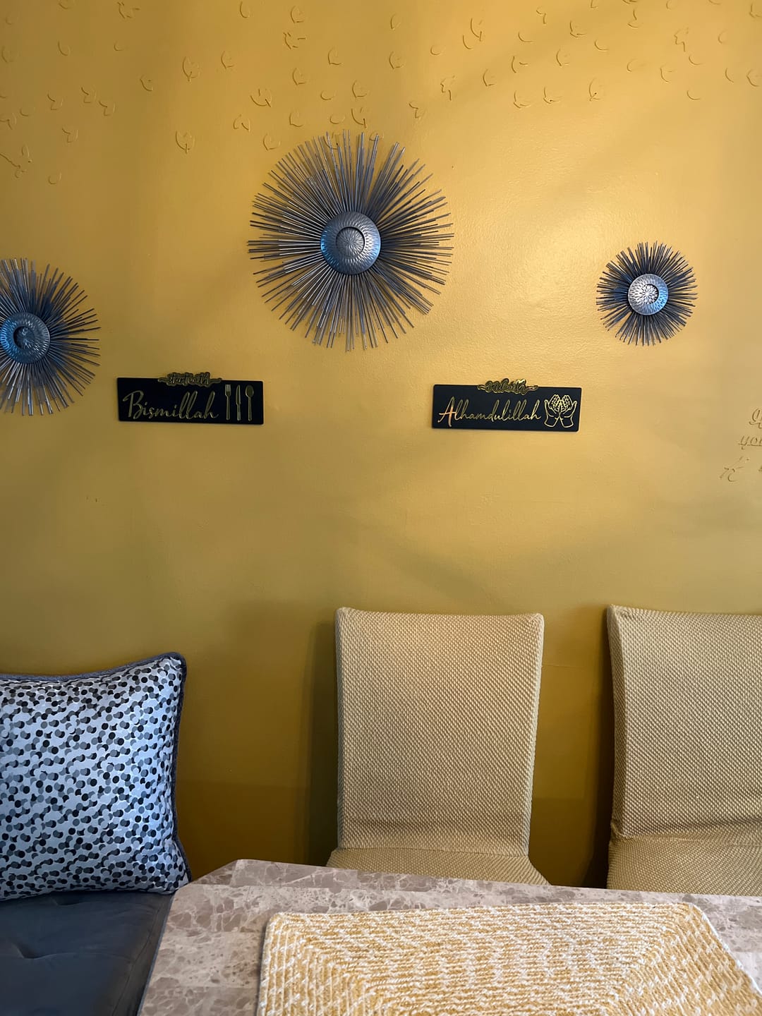 Customer photo review of Start with Bismillah, End with Alhamdulillah Wooden Islamic Wall Art