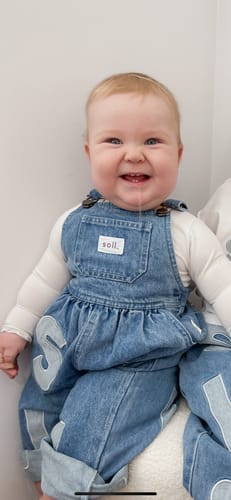 Customer photo review of Kids Soll Denim Overalls