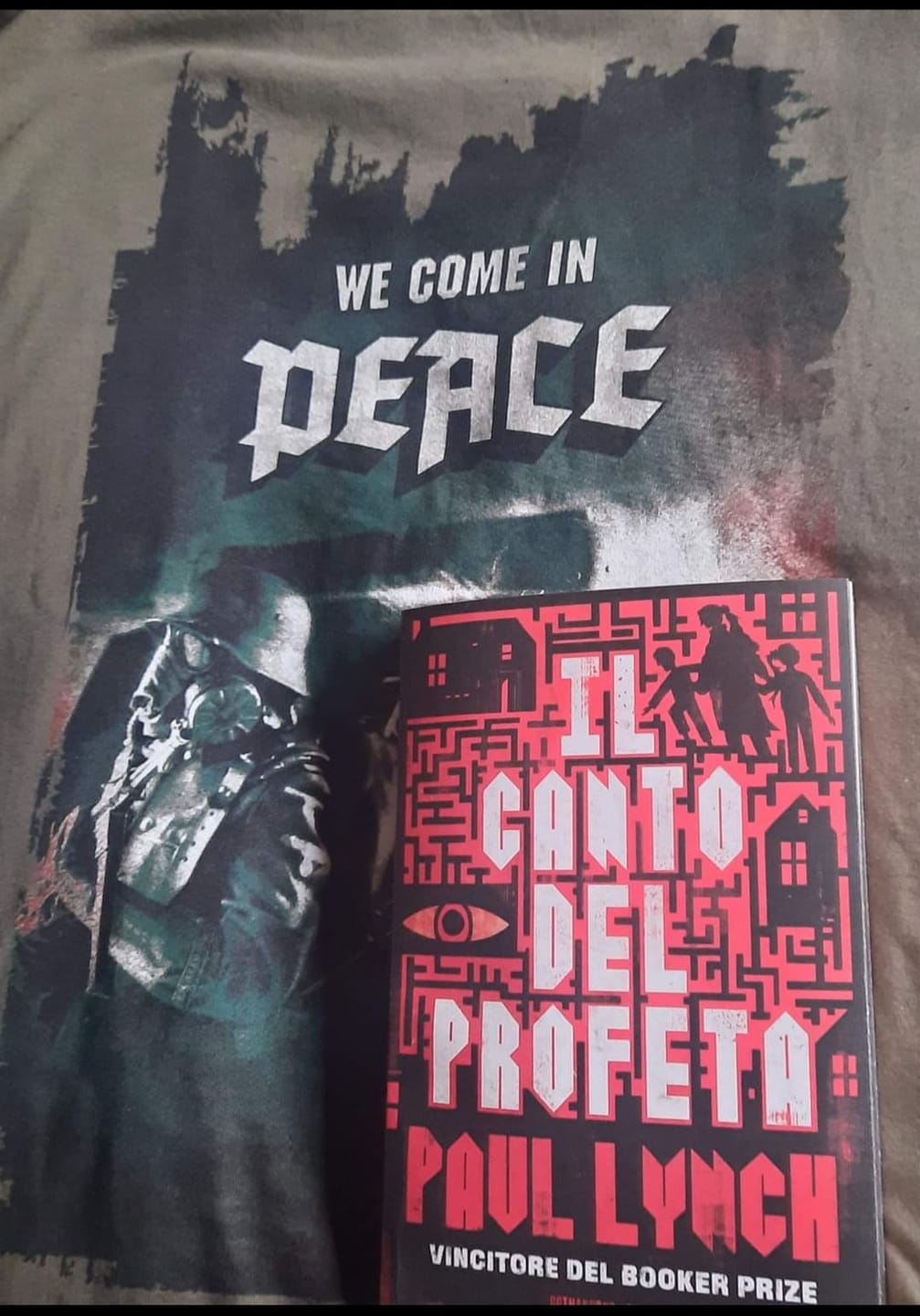 Customer photo review of We Come in Peace - T-Shirt