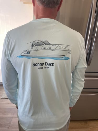 Customer photo review of Dri-Fit Custom Boat Shirts - Long Sleeve
