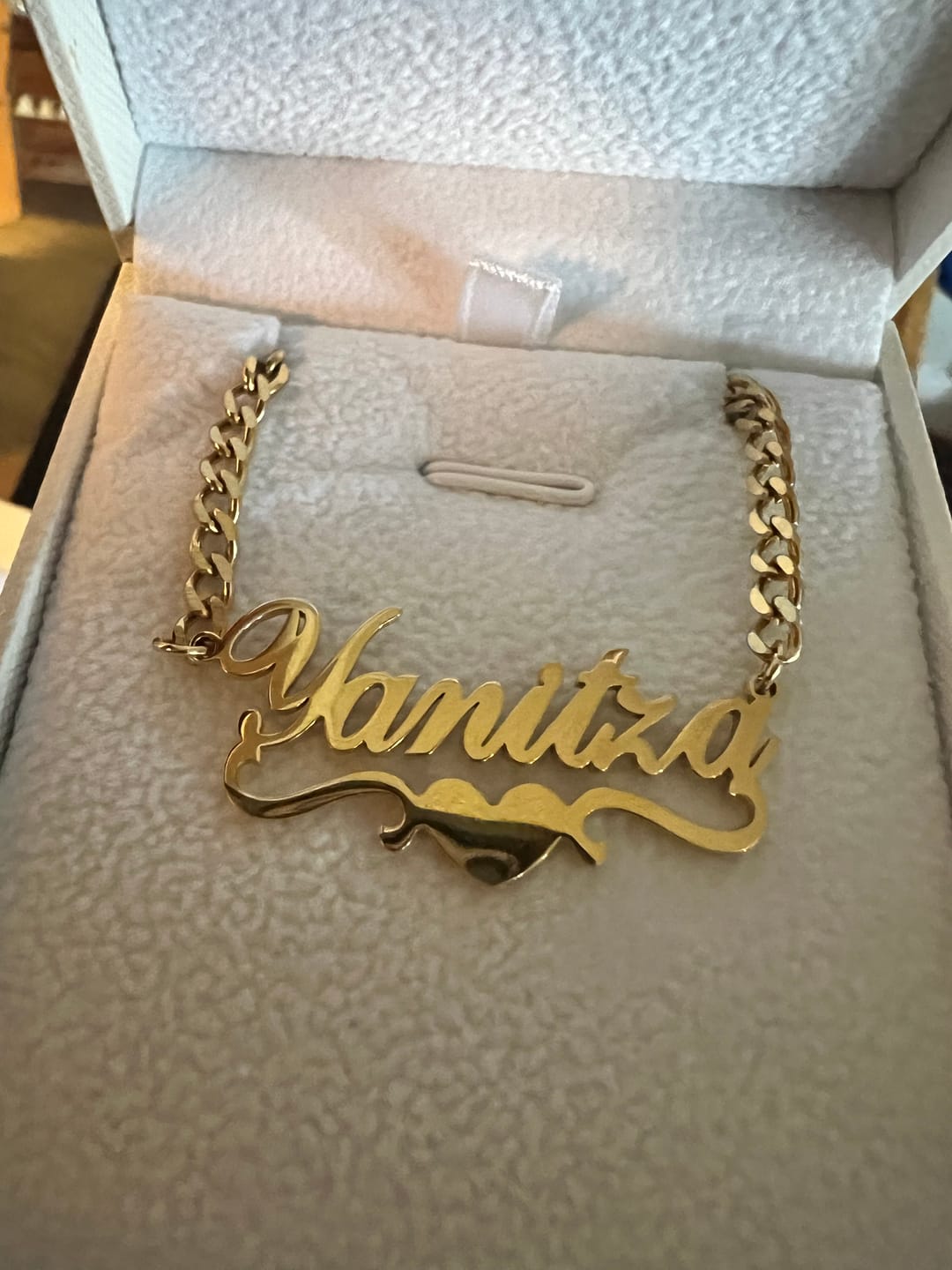 Customer photo review of Love Name Necklace