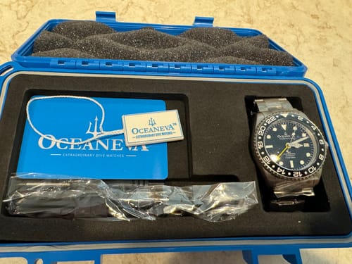 Customer photo review of Oceaneva™ Men's GMT TITANIUM Automatic Deep Marine Explorer 1250M Black Ceramic Bezel Watch