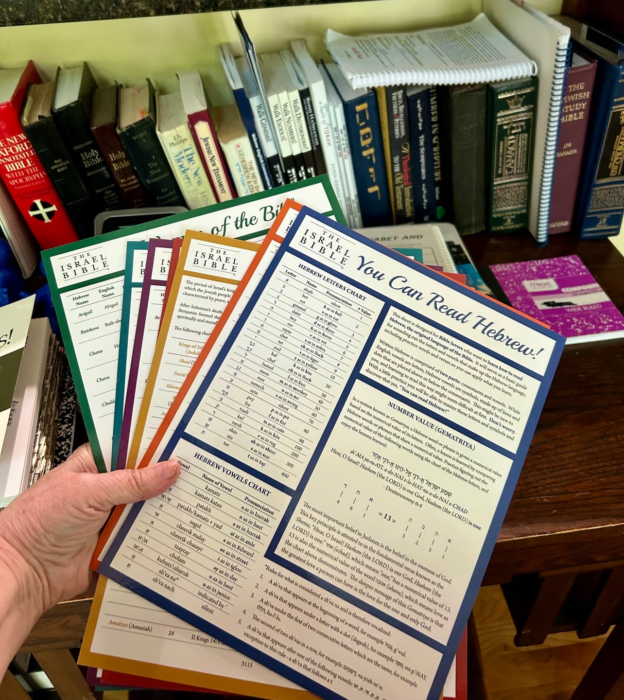 Customer photo review of Israel Bible Foundation Set (7 study sheets)