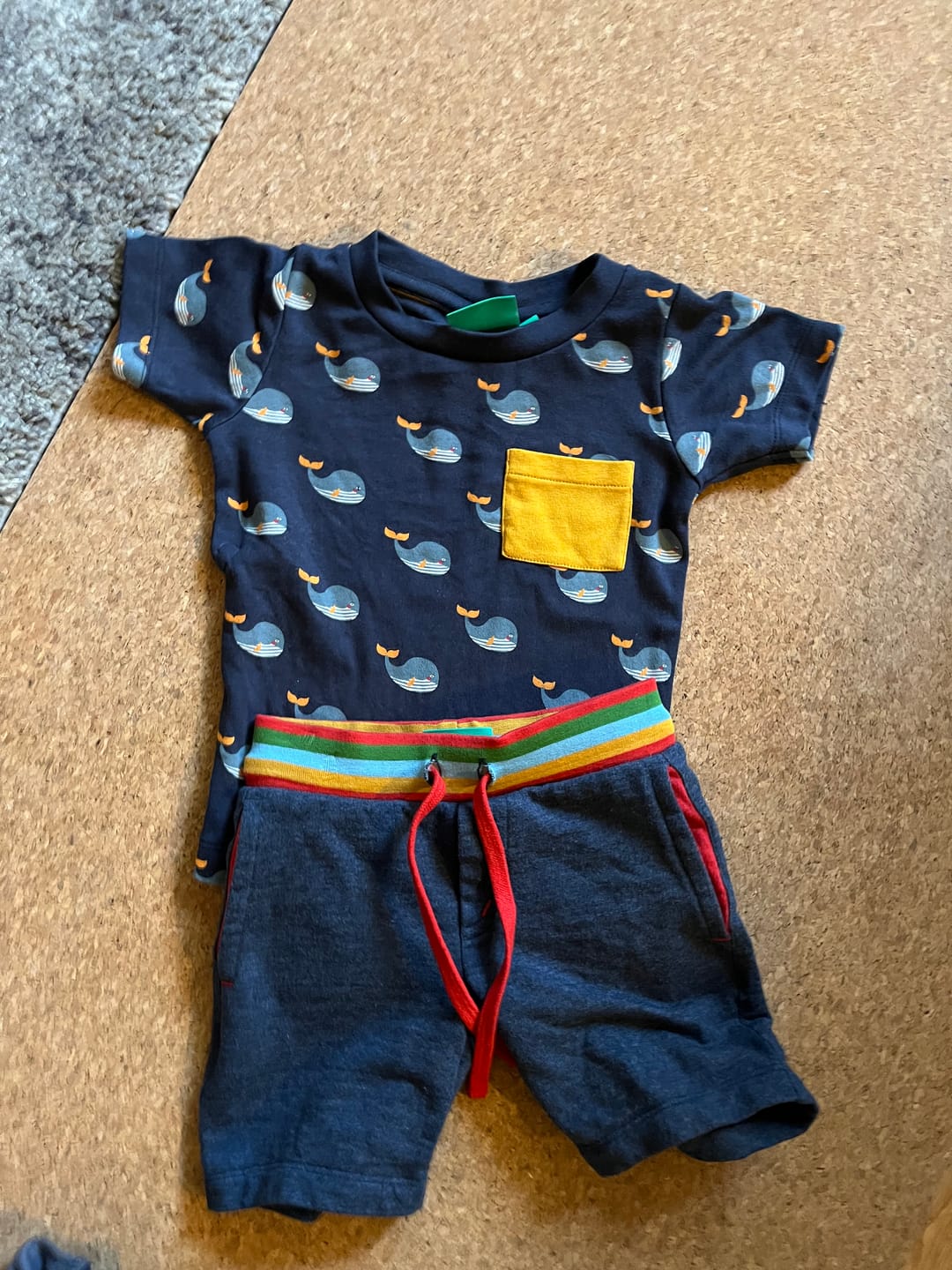 Customer photo review of Navy Marl Comfy Jogger Shorts