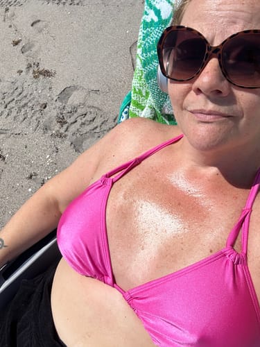 Customer photo review of Priscilla Pink Triangle Top
